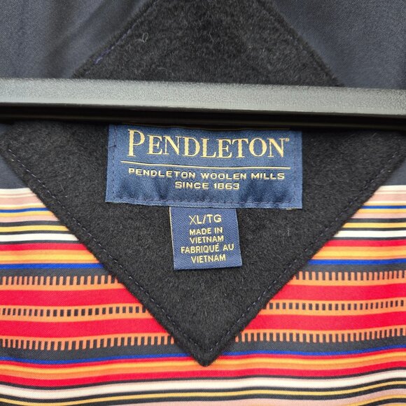 Vintage Pendleton Black Coat Womens XL Wool Blend Mid Length Water Resistant - Picture 3 of 12